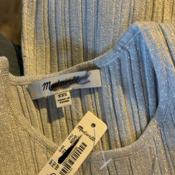 The Signature Shimmer Knit Cutaway Sweater Tank Vapor Silver Size XXS NO048 - Picture 5 of 5